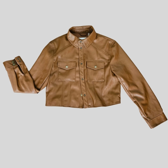 NWT Calvin Klein Faux Leather Jacket Size M - Picture 2 of 10